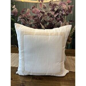 Threshold Studio McGee Slub Border Applique Pillow 24x24, Camel Yellow